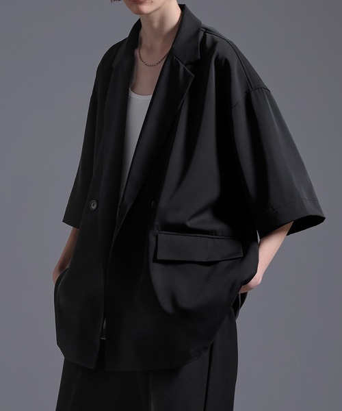 ドレープトロミ サイドジップダブルジャケット（テーラードジャケット）｜Loose/ルース（ルース）