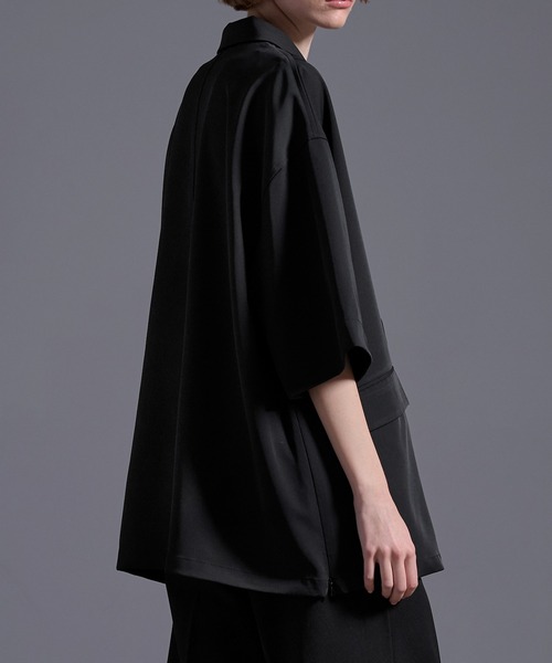 ドレープトロミ サイドジップダブルジャケット（テーラードジャケット）｜Loose/ルース（ルース）