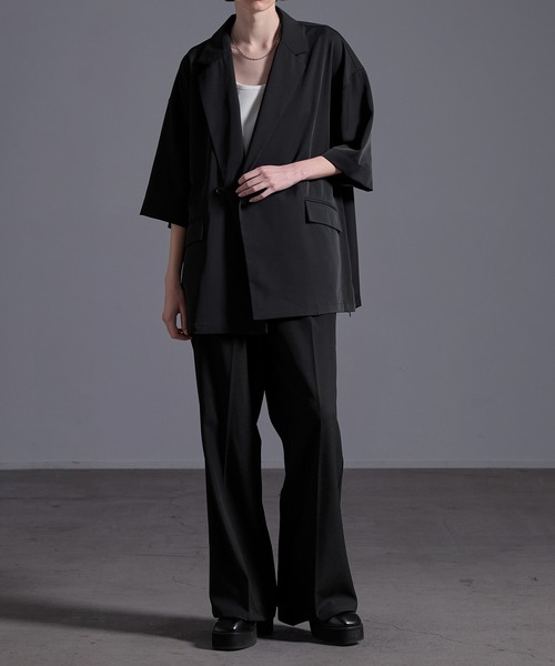 ドレープトロミ サイドジップダブルジャケット（テーラードジャケット）｜Loose/ルース（ルース）