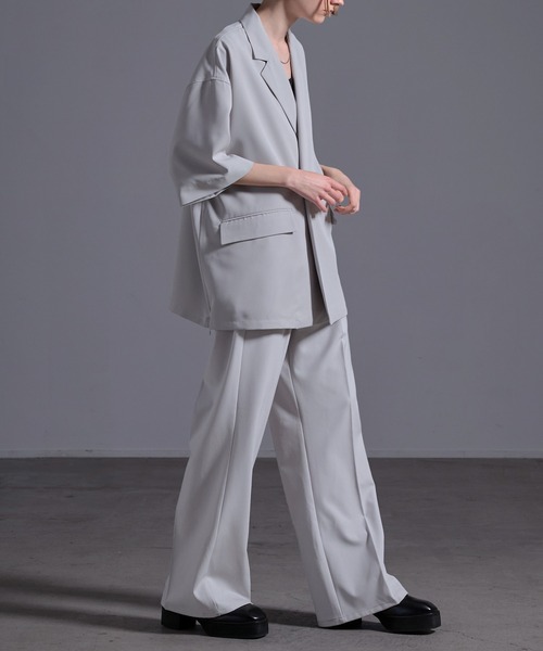 ドレープトロミ サイドジップダブルジャケット（テーラードジャケット）｜Loose/ルース（ルース）