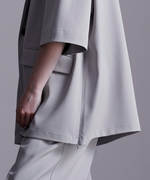 ドレープトロミ サイドジップダブルジャケット（テーラードジャケット）｜Loose/ルース（ルース）