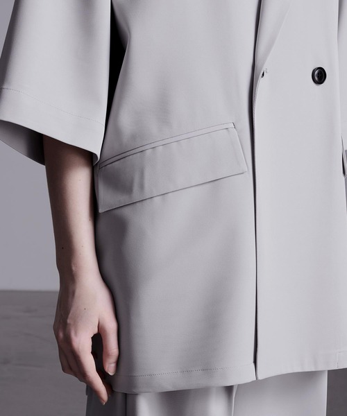 ドレープトロミ サイドジップダブルジャケット（テーラードジャケット）｜Loose/ルース（ルース）