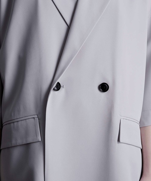 ドレープトロミ サイドジップダブルジャケット（テーラードジャケット）｜Loose/ルース（ルース）