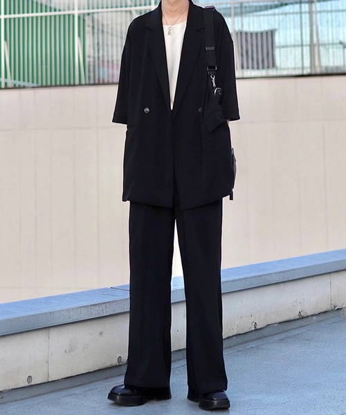 ドレープトロミ サイドジップダブルジャケット（テーラードジャケット）｜Loose/ルース（ルース）