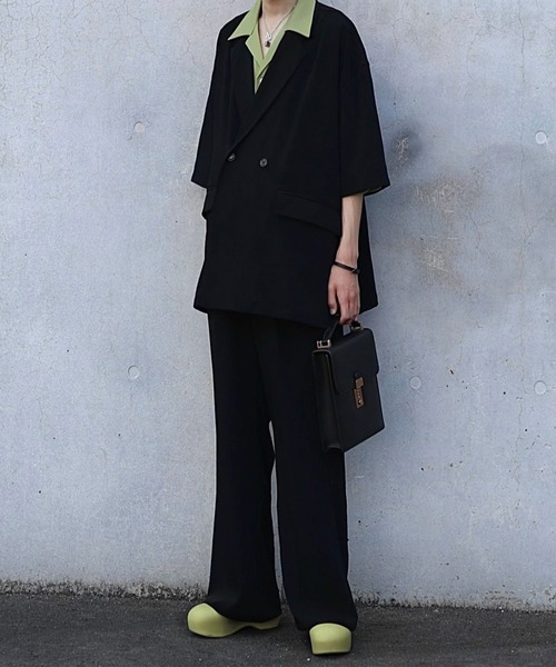 ドレープトロミ サイドジップダブルジャケット（テーラードジャケット）｜Loose/ルース（ルース）