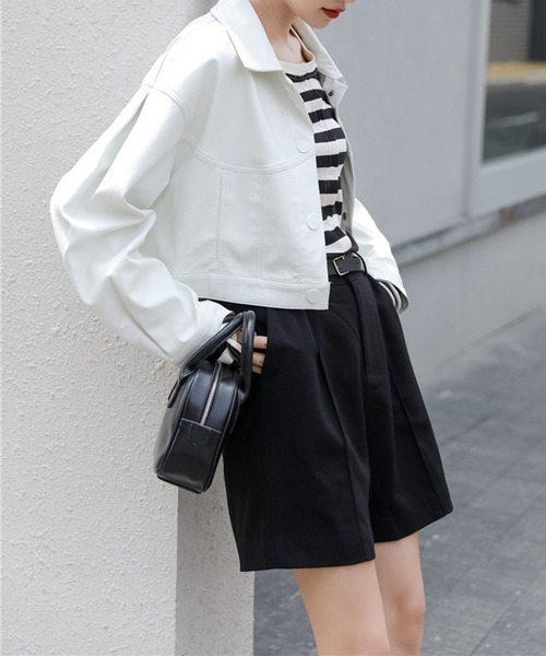 by muni:r(バイ ムニール)の「ベルトSETピンタックハーフパンツ(その他パンツ・レディース・ブラック/グレー・SMALL/MEDIUM)」の7枚目の写真