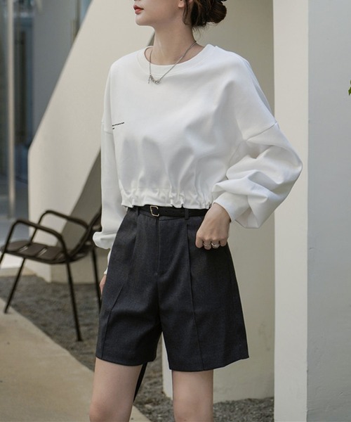 by muni:r(バイ ムニール)の「ベルトSETピンタックハーフパンツ(その他パンツ・レディース・ブラック/グレー・SMALL/MEDIUM)」の19枚目の写真