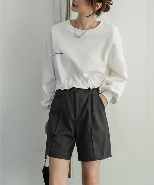 by muni:r(バイ ムニール)の「ベルトSETピンタックハーフパンツ(その他パンツ・レディース・ブラック/グレー・SMALL/MEDIUM)」の20枚目の写真