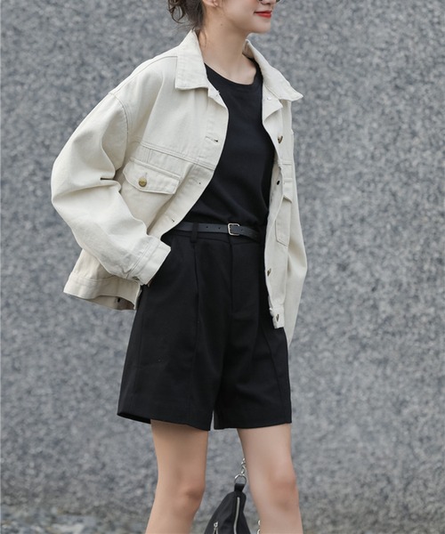 by muni:r(バイ ムニール)の「ベルトSETピンタックハーフパンツ(その他パンツ・レディース・ブラック/グレー・SMALL/MEDIUM)」の9枚目の写真