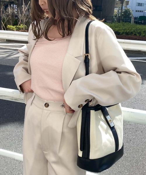 archives（アルシーヴ）の「リブボーダーキャミタンク（タンクトップ・レディース・ブラック/ピンク/イエロー/ブルー・MEDIUM）」の4枚目の写真