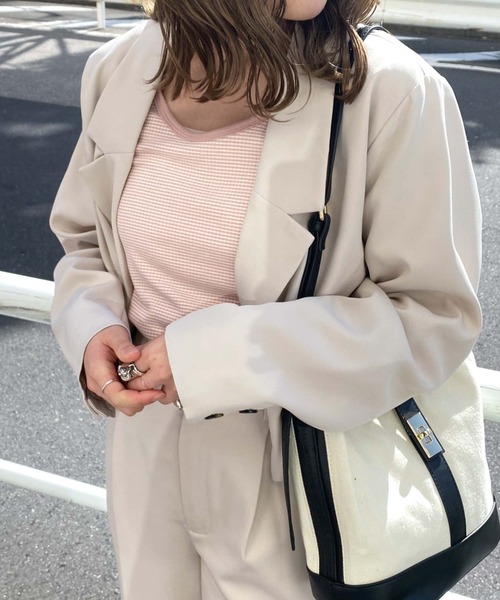 archives（アルシーヴ）の「リブボーダーキャミタンク（タンクトップ・レディース・ブラック/ピンク/イエロー/ブルー・MEDIUM）」の10枚目の写真