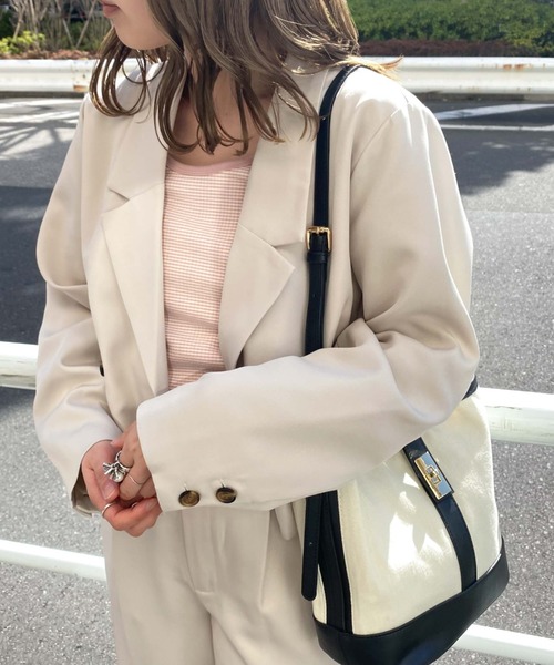 archives（アルシーヴ）の「リブボーダーキャミタンク（タンクトップ・レディース・ブラック/ピンク/イエロー/ブルー・MEDIUM）」の11枚目の写真