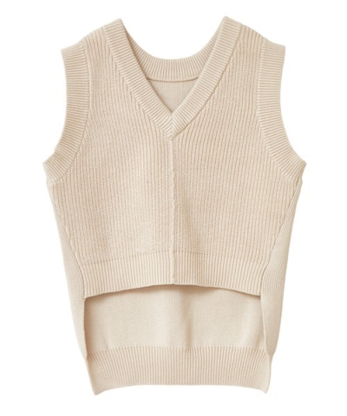 CLANE⁄クラネ DOUBLE ベスト DOUBLE FACE NO SLEEVE KNIT VT：ベスト