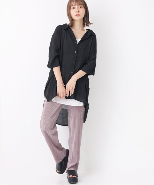 n'OrLABEL（ノアールレーベル）の「【セルフカット】『プリーツイージーパンツ』（その他パンツ・レディース・グリーン/ライトブルー/ピンク/ライトベージュ・1/2）」の11枚目の写真