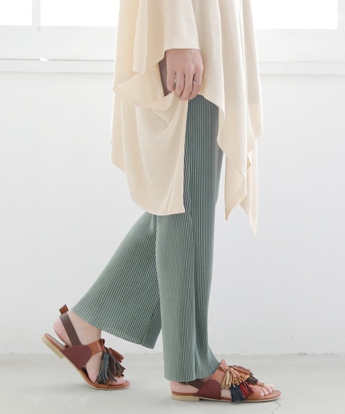 n'OrLABEL（ノアールレーベル）の「【セルフカット】『プリーツイージーパンツ』（その他パンツ・レディース・グリーン/ライトブルー/ピンク/ライトベージュ・1/2）」の15枚目の写真