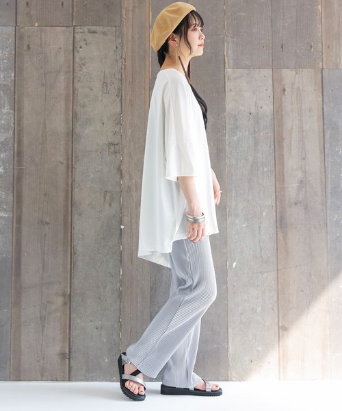 n'OrLABEL（ノアールレーベル）の「【セルフカット】『プリーツイージーパンツ』（その他パンツ・レディース・グリーン/ライトブルー/ピンク/ライトベージュ・1/2）」の7枚目の写真