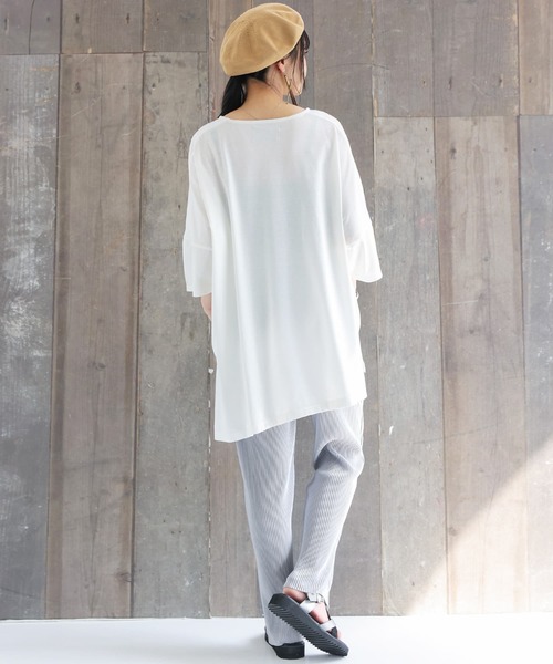 n'OrLABEL（ノアールレーベル）の「【セルフカット】『プリーツイージーパンツ』（その他パンツ・レディース・グリーン/ライトブルー/ピンク/ライトベージュ・1/2）」の8枚目の写真