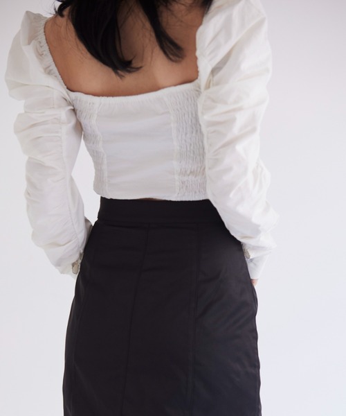 FIG&VIPER(フィグアンドバイパー)の「ギャザーショートブラウス(シャツ/ブラウス・レディース・ホワイト/ブラック/ライトグリーン・FREE)」の11枚目の写真