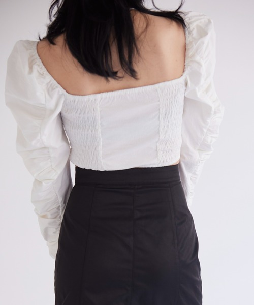 FIG&VIPER(フィグアンドバイパー)の「ギャザーショートブラウス(シャツ/ブラウス・レディース・ホワイト/ブラック/ライトグリーン・FREE)」の17枚目の写真
