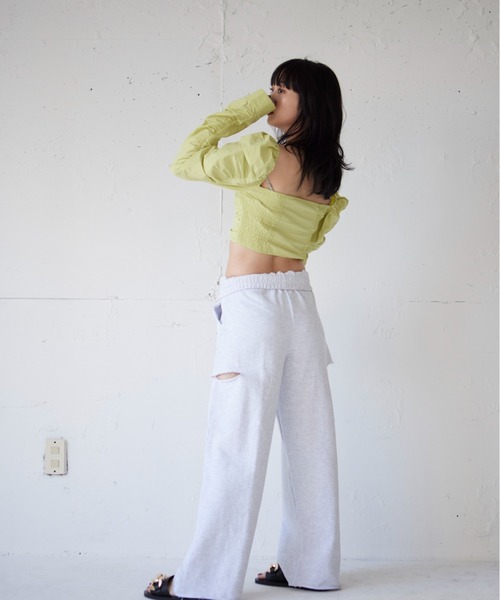 FIG&VIPER(フィグアンドバイパー)の「ギャザーショートブラウス(シャツ/ブラウス・レディース・ホワイト/ブラック/ライトグリーン・FREE)」の18枚目の写真