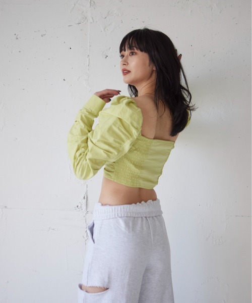 FIG&VIPER(フィグアンドバイパー)の「ギャザーショートブラウス(シャツ/ブラウス・レディース・ホワイト/ブラック/ライトグリーン・FREE)」の13枚目の写真