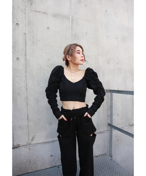 FIG&VIPER(フィグアンドバイパー)の「ギャザーショートブラウス(シャツ/ブラウス・レディース・ホワイト/ブラック/ライトグリーン・FREE)」の15枚目の写真