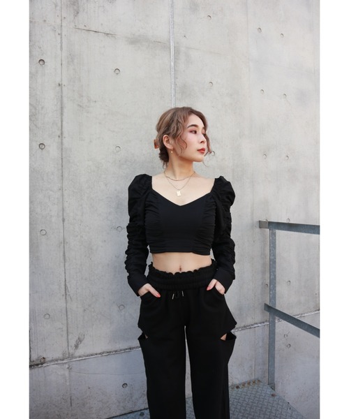 FIG&VIPER(フィグアンドバイパー)の「ギャザーショートブラウス(シャツ/ブラウス・レディース・ホワイト/ブラック/ライトグリーン・FREE)」の21枚目の写真