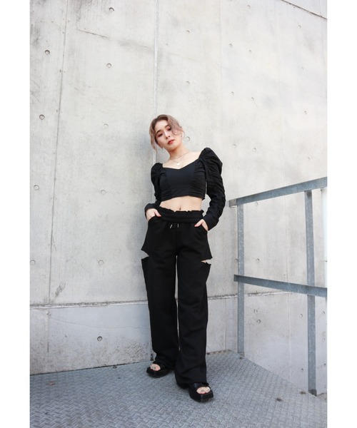 FIG&VIPER(フィグアンドバイパー)の「ギャザーショートブラウス(シャツ/ブラウス・レディース・ホワイト/ブラック/ライトグリーン・FREE)」の10枚目の写真