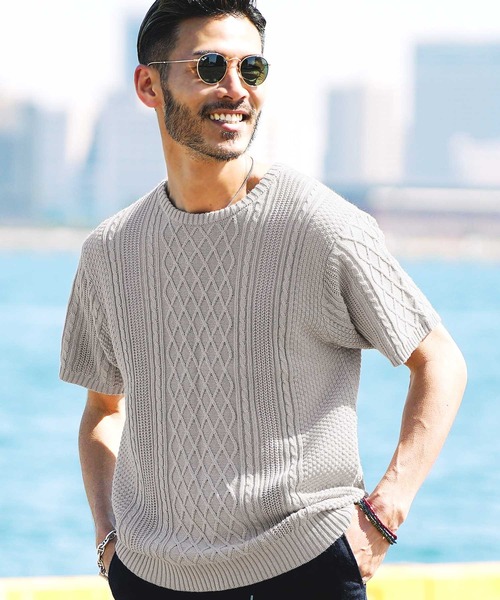 jiggys shop（ジギーズショップ）の「フィッシャーマン サマーニット サマーセーター Tシャツ（ニット/セーター・メンズ・グレー系その他2/ブルー系その他4/ホワイト系その他2/ブルー系その他/ブラック/ブラウン系その他/ブルー系その他6/ブラウン系その他2/グレー系その他4/ホワイト系その他/ホワイト系その他3/ブラック系その他/ブルー系その他7/ブルー系その他2/ブルー系その他3/グレー系その他/グレー系その他3/ホワイト/グレー系その他5/ブルー系1/ブルー系/グレー系その他6・X-LARGE/SMALL/LARGE/MEDIUM）」の11枚目の写真