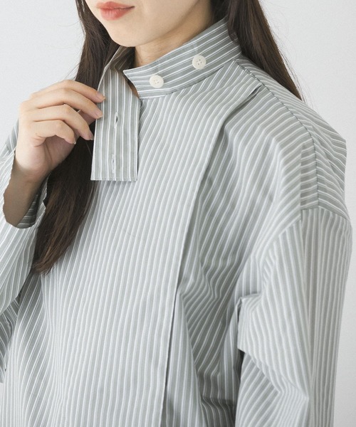 URBAN RESEARCH（アーバンリサーチ）の「MIRKO BERTOLA　ストライプデザインシャツ（シャツ/ブラウス・レディース・グリーン系その他/ブルー系その他・-）」の5枚目の写真