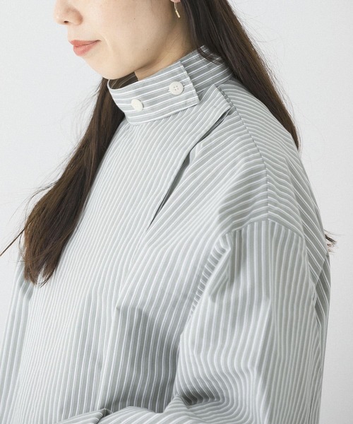 URBAN RESEARCH（アーバンリサーチ）の「MIRKO BERTOLA　ストライプデザインシャツ（シャツ/ブラウス・レディース・グリーン系その他/ブルー系その他・-）」の8枚目の写真
