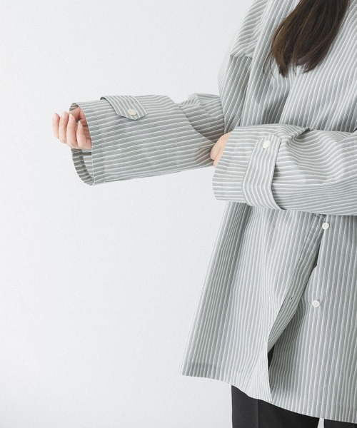 URBAN RESEARCH（アーバンリサーチ）の「MIRKO BERTOLA　ストライプデザインシャツ（シャツ/ブラウス・レディース・グリーン系その他/ブルー系その他・-）」の9枚目の写真