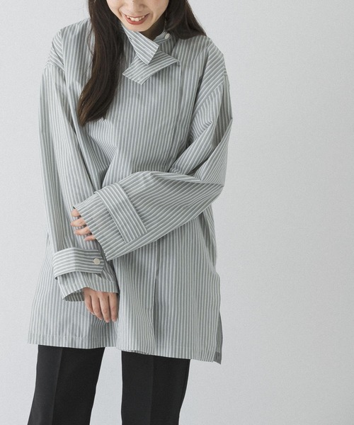 URBAN RESEARCH（アーバンリサーチ）の「MIRKO BERTOLA　ストライプデザインシャツ（シャツ/ブラウス・レディース・グリーン系その他/ブルー系その他・-）」の10枚目の写真