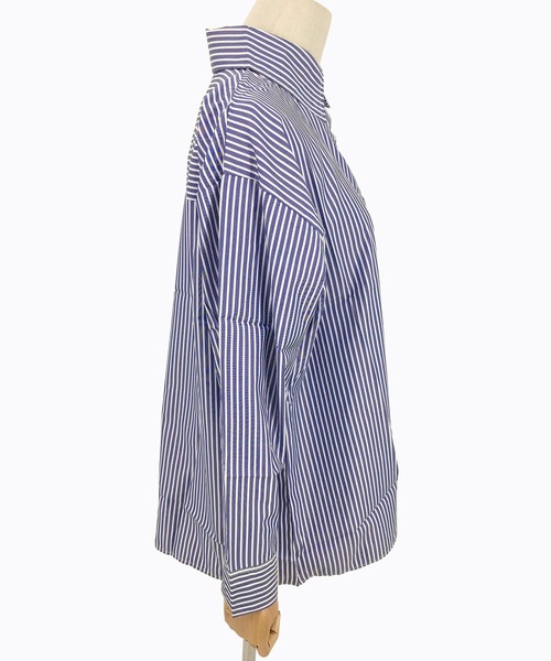 Amulet（アミュレット）の「ストライプ長袖シャツ（シャツ/ブラウス・レディース・ダークブルー/ホワイト系その他・XL/L/M）」の4枚目の写真