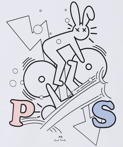 PS Paul Smith（ピーエスポールスミス）の「【オンラインショップ限定】 サイクリング ラビット プリント Tシャツ / 122711 226T（Tシャツ/カットソー・メンズ・ホワイト/ブラック・SMALL/MEDIUM/LARGE/X-LARGE/XX-LARGE）」の7枚目の写真