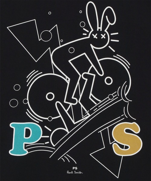 PS Paul Smith（ピーエスポールスミス）の「【オンラインショップ限定】 サイクリング ラビット プリント Tシャツ / 122711 226T（Tシャツ/カットソー・メンズ・ホワイト/ブラック・SMALL/MEDIUM/LARGE/X-LARGE/XX-LARGE）」の5枚目の写真