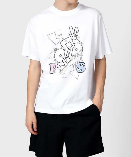 PS Paul Smith（ピーエスポールスミス）の「【オンラインショップ限定】 サイクリング ラビット プリント Tシャツ / 122711 226T（Tシャツ/カットソー・メンズ・ホワイト/ブラック・SMALL/MEDIUM/LARGE/X-LARGE/XX-LARGE）」の12枚目の写真