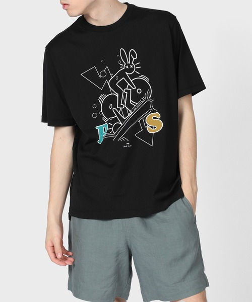 PS Paul Smith（ピーエスポールスミス）の「【オンラインショップ限定】 サイクリング ラビット プリント Tシャツ / 122711 226T（Tシャツ/カットソー・メンズ・ホワイト/ブラック・SMALL/MEDIUM/LARGE/X-LARGE/XX-LARGE）」の15枚目の写真
