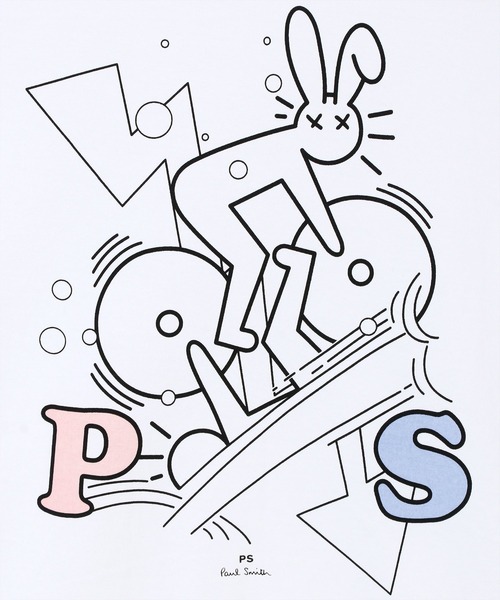 PS Paul Smith（ピーエスポールスミス）の「【オンラインショップ限定】 サイクリング ラビット プリント Tシャツ / 122711 226T（Tシャツ/カットソー・メンズ・ホワイト/ブラック・SMALL/MEDIUM/LARGE/X-LARGE/XX-LARGE）」の9枚目の写真