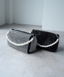 CURI BISCUI | 【CURIBISCUI】パールハンドル ラインストーンバッグ(ショルダーバッグ)