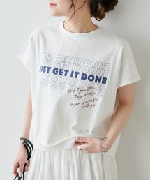 PUAL CE CIN | プリント×刺繍ショート丈Tシャツ(Tシャツ/カットソー)