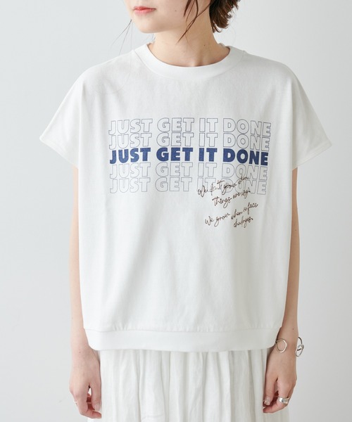 PUAL CE CIN（ピュアルセシン）の「プリント×刺繍ショート丈Tシャツ（Tシャツ/カットソー・レディース・ベージュ/オフホワイト/ブルーグレー・FREE）」の14枚目の写真