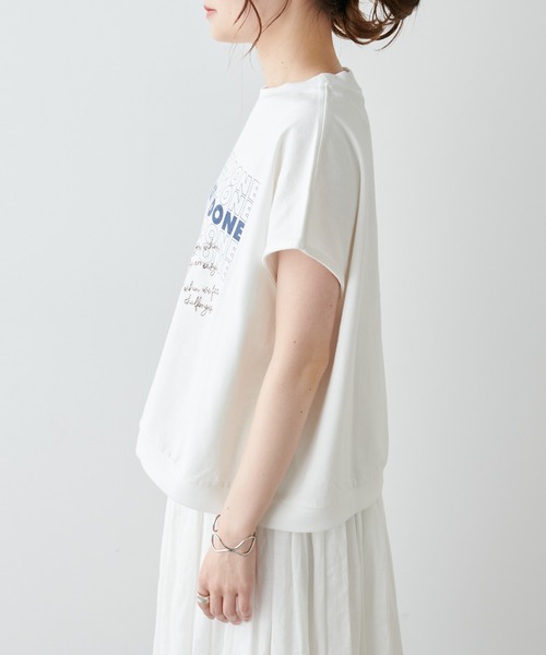 PUAL CE CIN（ピュアルセシン）の「プリント×刺繍ショート丈Tシャツ（Tシャツ/カットソー・レディース・ベージュ/オフホワイト/ブルーグレー・FREE）」の15枚目の写真