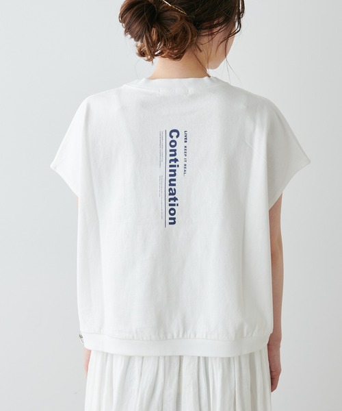 PUAL CE CIN（ピュアルセシン）の「プリント×刺繍ショート丈Tシャツ（Tシャツ/カットソー・レディース・ベージュ/オフホワイト/ブルーグレー・FREE）」の16枚目の写真