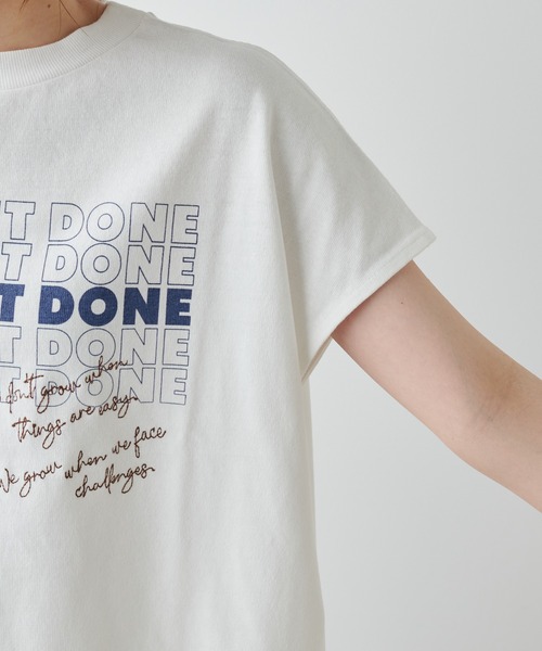 PUAL CE CIN（ピュアルセシン）の「プリント×刺繍ショート丈Tシャツ（Tシャツ/カットソー・レディース・ベージュ/オフホワイト/ブルーグレー・FREE）」の18枚目の写真