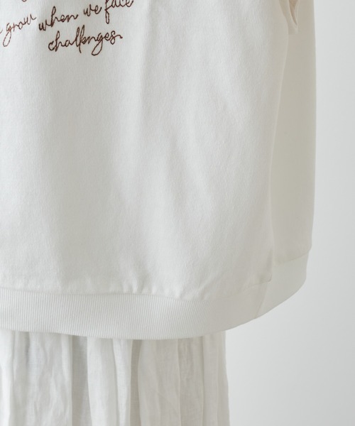 PUAL CE CIN（ピュアルセシン）の「プリント×刺繍ショート丈Tシャツ（Tシャツ/カットソー・レディース・ベージュ/オフホワイト/ブルーグレー・FREE）」の21枚目の写真