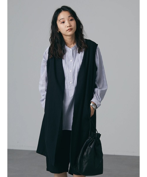 CRAFT STANDARD BOUTIQUE（クラフトスタンダードブティック）の「ロングツイルジレ　＊（ベスト・レディース・ブラック/ブラウン・FREE）」の3枚目の写真