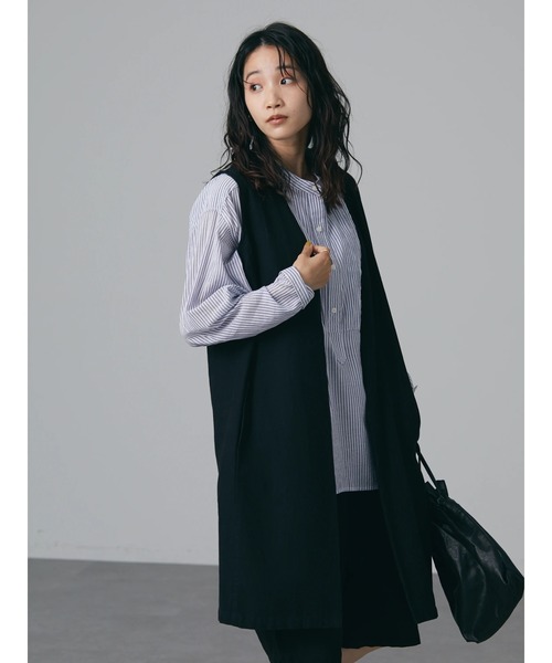 CRAFT STANDARD BOUTIQUE（クラフトスタンダードブティック）の「ロングツイルジレ　＊（ベスト・レディース・ブラック/ブラウン・FREE）」の4枚目の写真