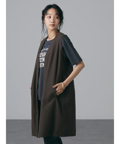 CRAFT STANDARD BOUTIQUE（クラフトスタンダードブティック）の「ロングツイルジレ　＊（ベスト・レディース・ブラック/ブラウン・FREE）」の12枚目の写真