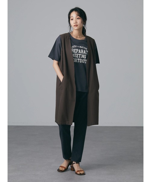 CRAFT STANDARD BOUTIQUE（クラフトスタンダードブティック）の「ロングツイルジレ　＊（ベスト・レディース・ブラック/ブラウン・FREE）」の13枚目の写真